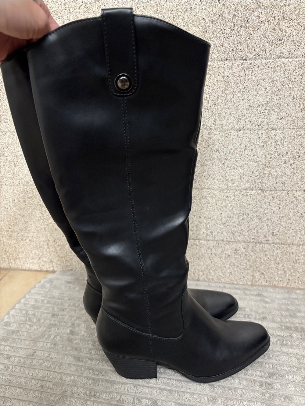 FRYE AND CO. Black Over-the-Knee Leather Riding Boots